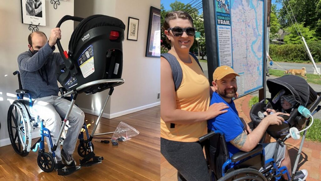 Engenheiros projetam carrinho de bebê adaptável para cadeira de rodas